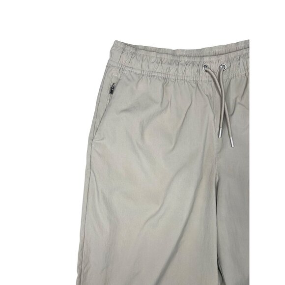 Athleta Avenue Wide-Leg Cropped Pants Beige Polyester Womens Casual Size Medium - Picture 15 of 15